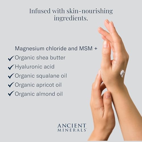 Ancient Minerals Magnesium Lotion Ultra with MSM Pure Genuine Zechstein Magnesium Lotion for Topical Application (5oz)