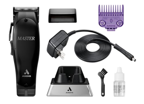 Andis Black Label MLC Professional Master Cordless Hair Trimmer, Adjustable Carbon Steel Blade Hair Clipper for Close Cutting, Black
