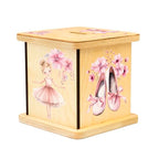 Wooden Piggy Bank for Kids and Adults, Personalized Gift Handmade in USA by BloomOwl, Custom Piggy Bank, Personalized Banks for Kids, Gifts for Baby Boys and Girls (Ballerina)