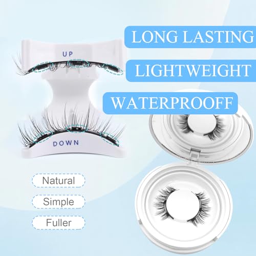 Ginani magnetic lashes,Magnetic Eyelashes Natural Look,Magnetic Eyelashes with Applicator,Reusable Magnetic eyelashes,No Glue Needed Magnetic Eyelashes Magnetic Lashes Kit（Natural+Simple+Fuller）