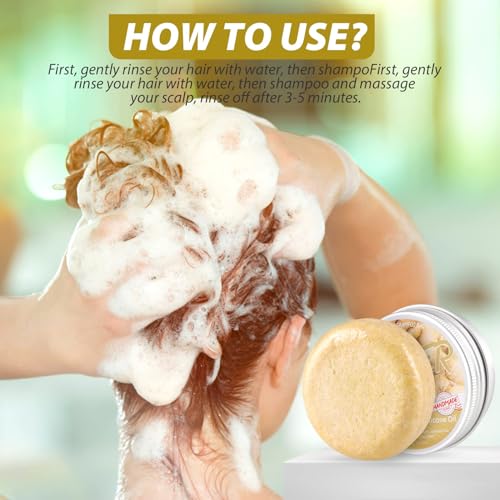 Starhig Ginger Hair Regrowth Shampoo Bar, 3 Pcs, Natural Organic, Promotes Growth, Repairs Damaged Hair, Suitable for All Hair Types