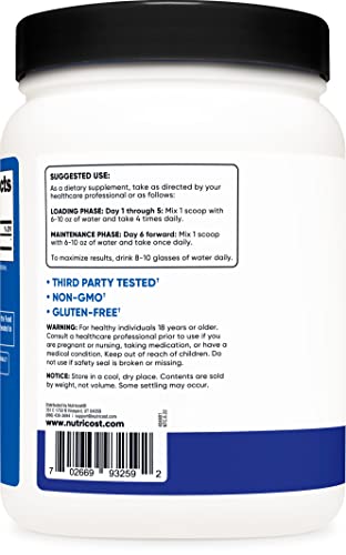 Nutricost Creatine Monohydrate Nutritional Supplement Powder (Blue Raspberry), 17.9 Oz