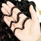 Human Braiding Hair for Boho Braids 18 Inch 100g/pack 2 Bundles Deep Wave Bulk Bundles 100% Unprocessed Curly Micro Human Hair Braiding Hair Extensions Wet and Wave Natural Color for Women