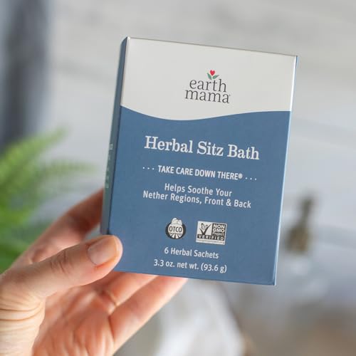 Earth Mama Herbal Sitz Bath | Pregnancy & Postpartum Essentials, Soothing Sitz Bath for Hemorrhoids with Witch Hazel, & Calendula, 6-Count (2-Pack)