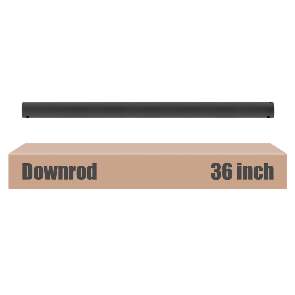 DPXMYG 36 inch Ceiling Fan Downrod, 3 FT Black Downrod for Ceiling Fan, 1 inch Outside Diameter, Boom Suitable for a Wide Range of Fans (Black, Not Threaded)