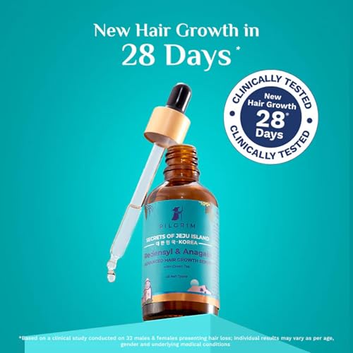 Pilgrim Advanced Hair Growth Serum | with 3% Redensyl + 4% Anagain | Stops Hair Loss & Hair Thinning | Hair Growth Treatment | Provides Thick & Dense Hair | 1.69 Fl Oz (50ml)