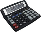 Victor 9700 12-Digit Standard Function Business Calculator, Battery and Solar Hybrid Powered Tilt LCD Display, Great for Home and Office Use, Black