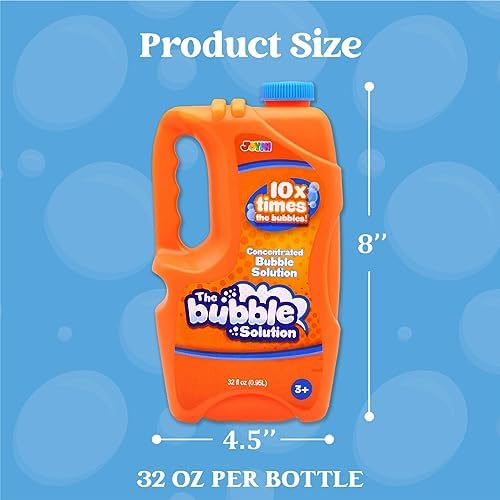 JOYIN 32 oz Bubble Solution Refills (Close to 1L/ 2.5 Gallon), Concentrated Solution for Bubble Machine, Wands, Blower, Easter (Orange)