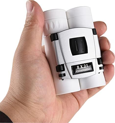 8x21 Compact Binoculars for Adults Teens, Mini Small Full Optical Binoculars for Bird Watching Opera Hiking Hunting Travel Concert (White)