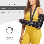 BraceAbility Posterior Long Arm Splint - Elbow Immobilizer Right or Left Forearm Brace with Support Sling for Fractures, Post-Surgery Recovery, Tendonitis, Bursitis, Ulnar Nerve Pain Relief (L)