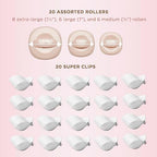INFINITIPRO BY CONAIR Ceramic Flocked Hot Rollers, 20 Assorted Rollers in 3 Sizes - 1 1/4-inch, 1-inch, and 3/4-inch and 20 Super Clips, Create Big Curls and Voluminous Waves
