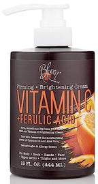 BLOOM Vitamin C Cream Body Lotion & Face Moisturizer W/Coconut Oil | Natural Skin Care Firming & Brightening Cream For Women, For Body, Uneven Skin Tone, Wrinkles, & Sun Damaged Dry Skin, 15 Oz