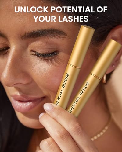 Eyelash Serum- Natural Comestic Eyelash Serum for Longer, Thicker Lashes & Brows, Boost Lash Serum Vegan & Cruelty-Free-Niacinamide, Centella Asiatica Leaf Extract(15 mL Gold)