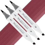 Artfinity Sketch Marker Sets - Set of 3 - Tuscan Red RV6-5, Vibrant, Professional, Dye-Based Alcohol Markers for Artists, Drawing, Travel, & More