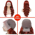 Reddish Brown Lace Front Wigs Human Hair Pre Plucked 13X6 Body Wave Lace Front Wigs Human Hair with Baby Hair Colored Red HD Lace Frontal Wigs 180% Density Human Hair Wigs For Women 32 Inch