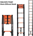 16.5FT Telescoping Ladder, Portable Extension Folding Ladder, Multi-Purpose Compact Ladder for Household or Outdoor Work, 330lbs Max Capacity