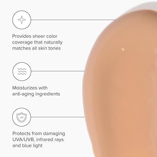 DRMTLGY Moisturizer with SPF 46 & Anti Aging Clear Universal Tinted SPF & Facial Sunscreen 2 Pack - Broad Spectrum Protection Against UVA and UVB Rays