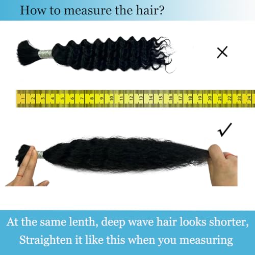 #27 Honey Blonde 14 Inch 1 Bundle 50g Deep Curly Wave Bulk Human Hair for Braiding Unprocessed Brazilian Water Wave Human Braiding Hair for Boho Braids Wet and Wavy