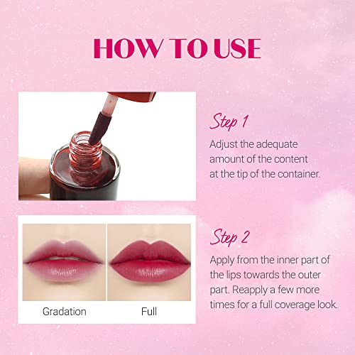 ETUDE Dear Darling Water Tint Cherry Ade 2 Set (21AD) | Vivid Color Lip Stain with Moisturizing Weightless & Non-sticky Finish Lip Stain | Smudge-proof & Lightweight Lip Tint | K-beauty