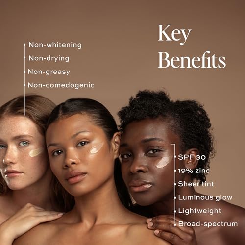 DIME Beauty Tinted Glow Wonderscreen SPF 30, Mineral Sunscreen for Face with 19% Zinc Oxide, Tinted Moisturizer with SPF, 50 g (Shade 02)
