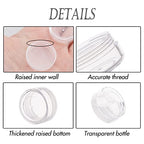 ZEJIA 3 Gram Sample Containers with Lids, 200 Count Tiny Sample Jars, 3ML Makeup Cosmetic Containers for Lip Balms, Lotion, Powder, Beauty Products(Clear Lids)