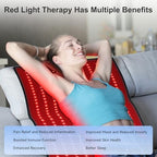 Large 23.60" x 38.00" Red Light Therapy Mat, 400 Dual-Wavelength LEDs (660nm & 850nm), Easy to Carry for Home or Travel Use