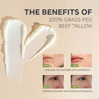 Beef Tallow for Skin, Beef Tallow and Honey Balm, Tallow Face Moisturizer Nourishes and Hydrates the Skin, Grass Fed Whipped Tallow Honey Balm Enriched with Raw Wild Honey 60g