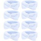 Semato Bachelorette Party Favor Set Bride Spa Headband Bride Headband and Bridesmaid Headband Skincare Headbands for Women Cute Bow Head Bands Party Supplies (Blue)