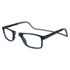 Clic Magnetic Reading Glasses for Men or Women, Soft Foldable Band, Computer Readers, Barat (M-XL, Matte Blue, 2.50 Magnification)