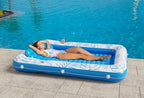 Inflatable Tanning Pool Lounger Float - Jasonwell 4 in 1 Sun Tan Tub Sunbathing Pool Lounge Raft Floatie Toys Water Filled Tanning Bed Mat Pad for Adult Blow Up Kiddie Pool Kids Ball Pit Pool (XXL)