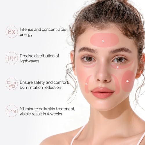 Red Light Mask - 7 Colors Red Light Mask for Face, Facial Skin Care at Home, Cordless, Ergonomic Design and Rechargeable for Home - Black