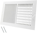 12 x 8 Inch [Duct Opening] Air Vent Covers for Wall or Ceiling - High Airflow 2 Way Steel Ventilation - Adjustable Wall/Ceiling Register, 13-3/4 Inch x 9-3/4 Inch [Overall Dimensions]