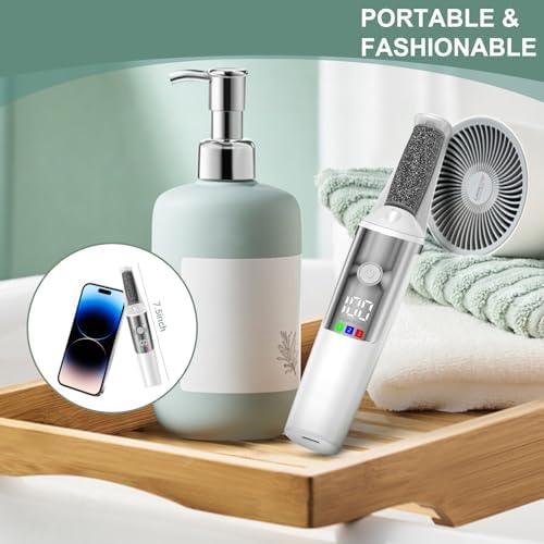 Electric Foot Callus Remover, Rechargeable Electronic Foot File Foot Scrubber Pedicure Kits, Professional Pedicure Tools Smooth Pedicure Wand, Foot Care for Dead Skin Ideal Gift, 3 Rollers,3 Speeds