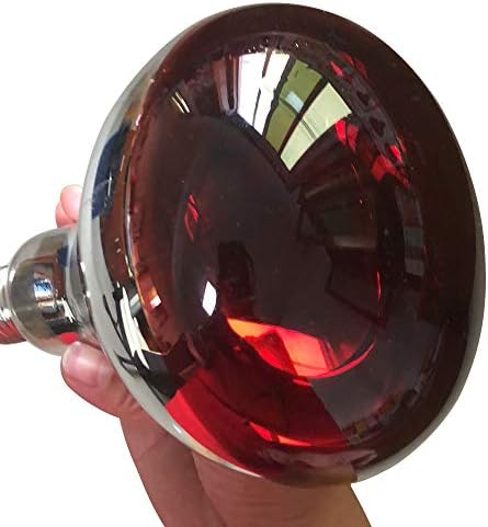 Infrared Heat Lamp Bulb Red Light Therapy 250 Watt Dark Red Hard Explosion-Proof Glass for Chicken, Farm, Pets, Warming Bulbs Bathroom Winter(120V,250W)