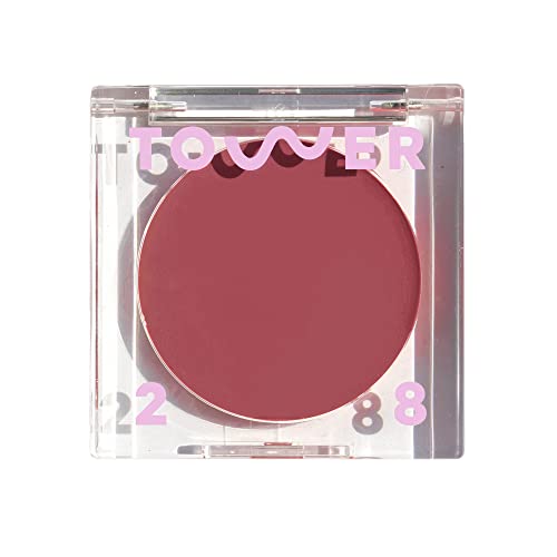 Tower 28 Beauty BeachPlease Cream Blush for Cheeks and Lips - Multi-Purpose Lip and Cheek Tint in Mauve Blush - for Sensitive Skin – Color OFFICE HOURS, Luminous Finish