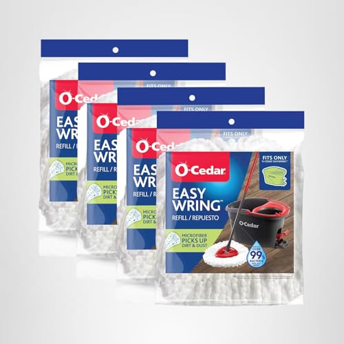 O-Cedar EasyWring Spin Mop Microfiber Refill (Pack of 4)