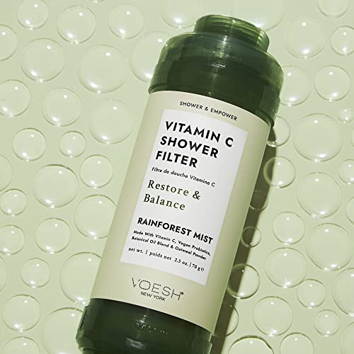 VOESH Vitamin C Shower Filter, Shower Aromatherapy, Water Purifier, Water Softener, Vegan Probiotics, Spa Shower Head, Water Filter, Shower Self-Care