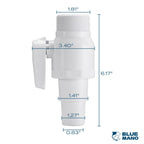Blue Mano Upgrade 2-Way Ball Valve, 1.5" MIP x 1.25" MIP Pool Shut Off Valve, Direct Replacement for Hayward SP0729 Valve & Most Above Ground Pool Filter Systems