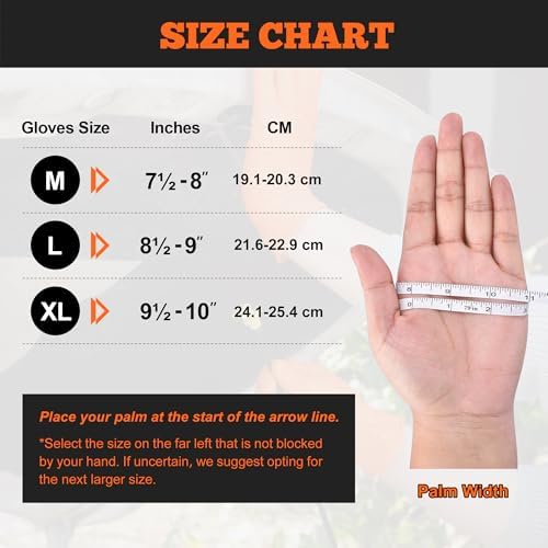 TitanFlex Heavy Duty Nitrile Gloves, 6 Mil Orange Raised Diamond Texture, Mechanic Disposable Gloves Latex Free Powder Free