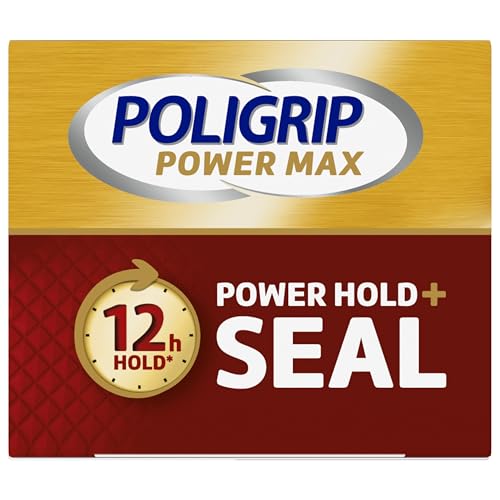 Poligrip Power Max Power Hold Plus Seal Denture Adhesive Cream for Secure Hold and Food Sealing, Flavourless - 2.2 oz (62.3 g) (Pack of 4)