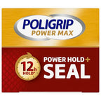 Poligrip Power Max Power Hold Plus Seal Denture Adhesive Cream for Secure Hold and Food Sealing, Flavourless - 2.2 oz (62.3 g) (Pack of 4)