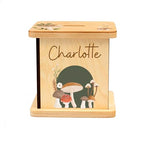 Wooden Piggy Bank for Kids and Adults, Personalized Gift Handmade in USA by BloomOwl, Custom Piggy Bank, Personalized Banks for Kids, Gifts for Baby Boys and Girls (Mushroom)
