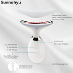 Red Light Therapy for Face, 7 Color LED Facial Light Therapy Wand for Skin Care at Home Blue Light Therapy Face Massager Tool for Face, Neck (White)