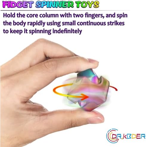 2 Pc Fidget Spinner Toys Cube Adults, Easter Basket Stuffers for Teens Metal EDC Cool Desk Gadgets Office Toys Small Anxiety Figette Sensory Toy, ADHD Tool Fingears Figet Stress Valentine Gift For Boy