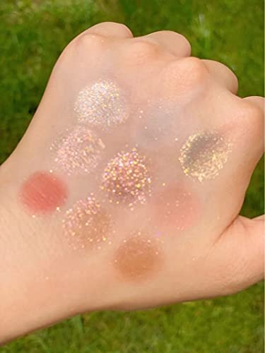 Kayswang 9 colors glitter eyeshadow palette makeup palette matte high pigment color cream texture natural eye shadow powder eye shadow palette in autumn and winter long lasting & waterproof (silver)