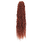 BOHOBABE Ginger Faux Locs Crochet Hair 24 Inch, Boho Soft Crochet Locs with Curly Ends, Long Copper Bohemian Goddess Locs Crochet Braids for Black Women (6 Packs, 350#)