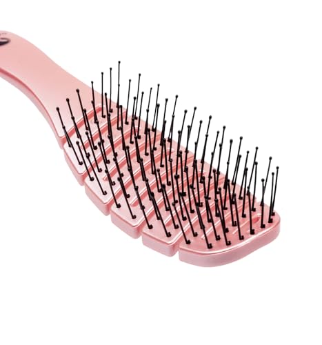 CALISTA Smoothie Hair Brush | Vented Design & Flexible Bristles Work in Wet & Dry Hair | Ergonomic Handle Detangles Without Pulling | Pain-Free Hair Accessories | All Hair Types (Pink)