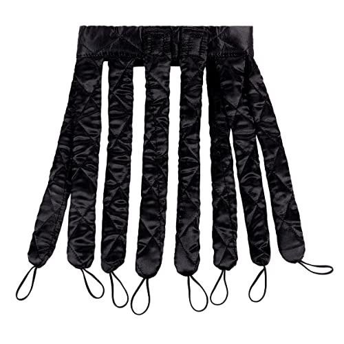 No Heat Hair Curler Headband for Long Hair, Satin Heatless Curling Rod with Adjustable Strap Overnight No Heat Curling Roller for Women and Girls Waves and Curls (Black)
