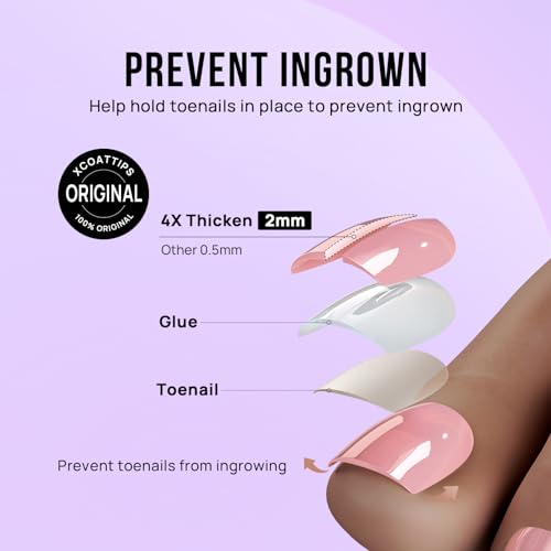 BTArtbox Press on Toenails Short, White Chrome Toenail Press Ons Square for Women, Light Weight Glazed Press on Toe Nails with Glue, Fake Toenails in 16 Sizes- 32 Toenails Kit, Pearl