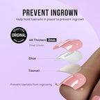 BTArtbox Press on Toenails Short, White Chrome Toenail Press Ons Square for Women, Light Weight Glazed Press on Toe Nails with Glue, Fake Toenails in 16 Sizes- 32 Toenails Kit, Pearl